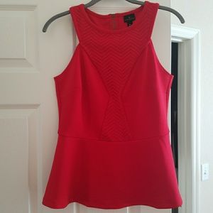 Worthington Red Peplum Top